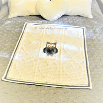 Loveheart Owl Crochet Baby Blanket