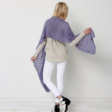 Broomstick Lace Wrap in Patons Lace - Downloadable PDF