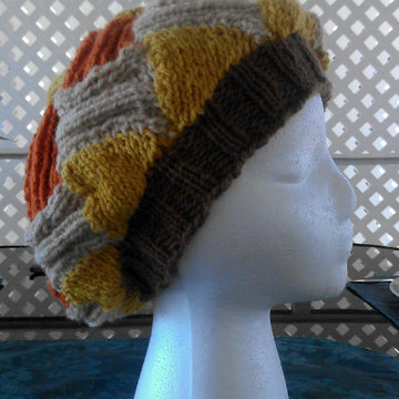 Ribbed Entrelac Beret