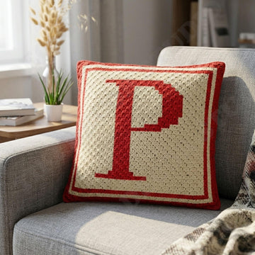 Letter P Pillow Cover CROCHET PATTERN