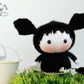 Black Angus Cow Doll named Lexi. Toy from the Tanoshi series.