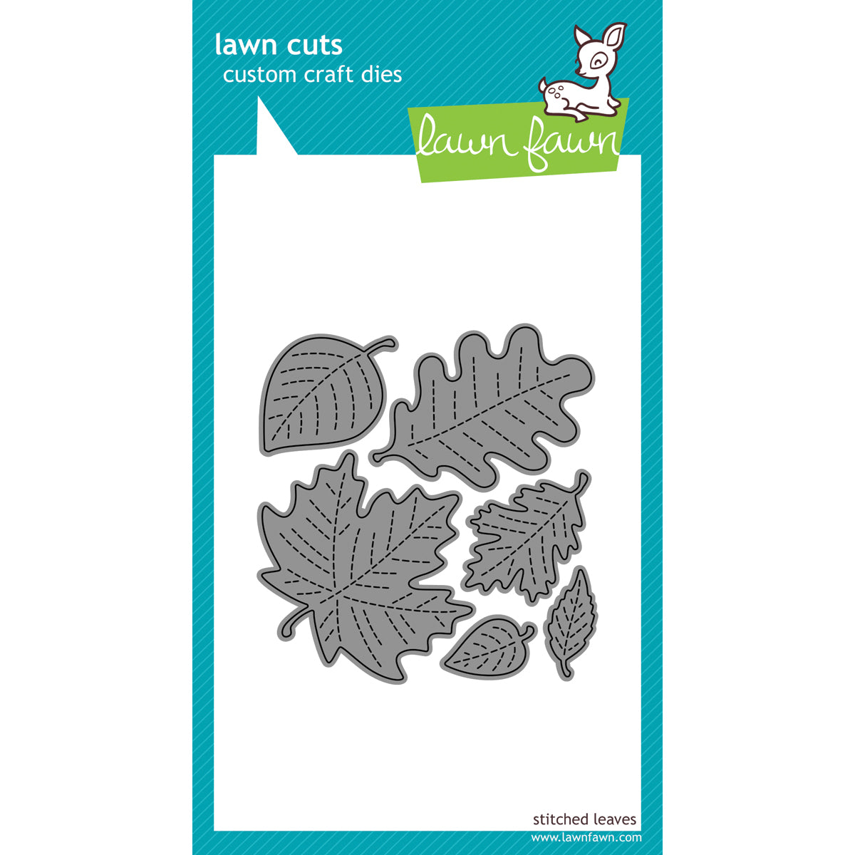 Lawn Fawn Lawn Cuts Custom Craft Die - Stitched Leaves