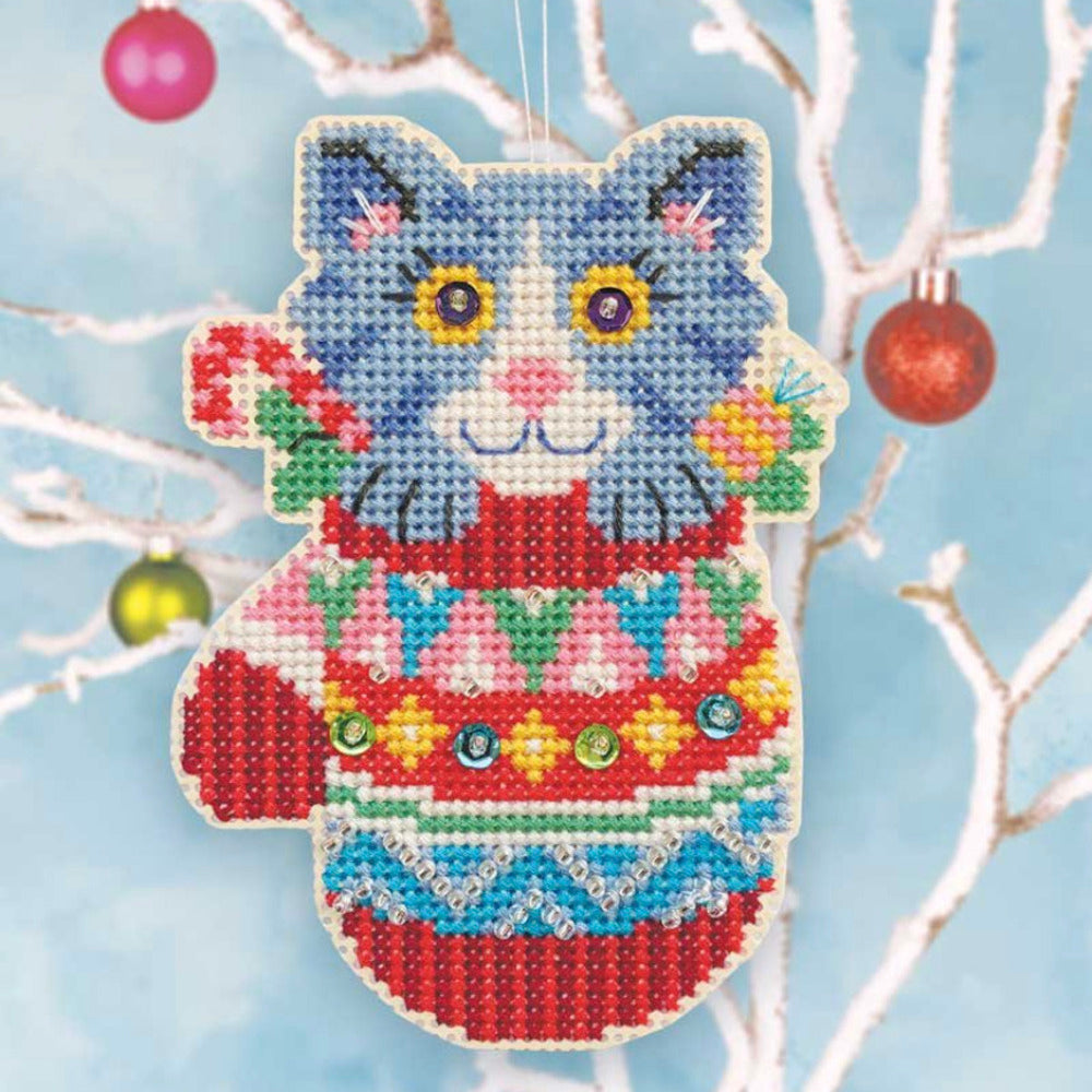 Satsuma Street Mitten Kitten Cross Stitch Kit - 3in x 4.25in