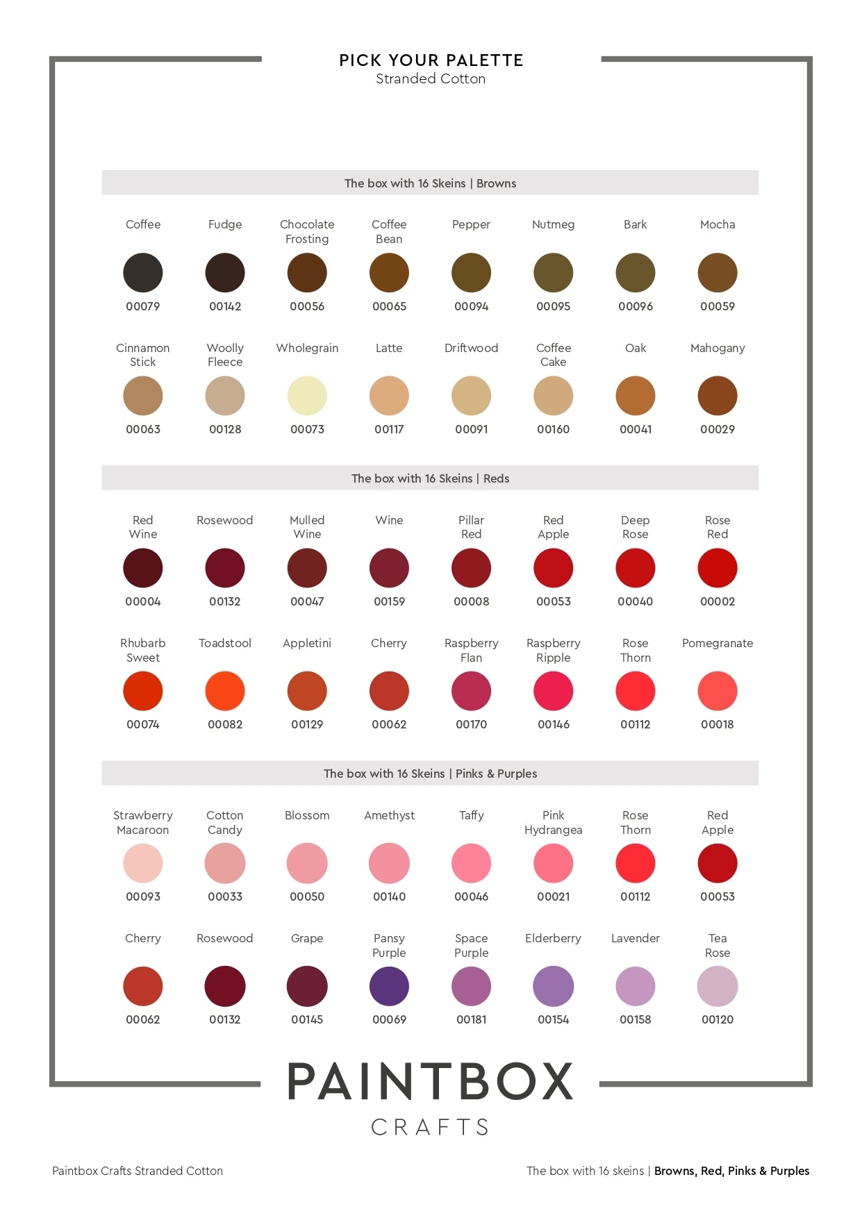 Paintbox Crafts Stranded Cotton 16 Skein Colour Pack - Browns