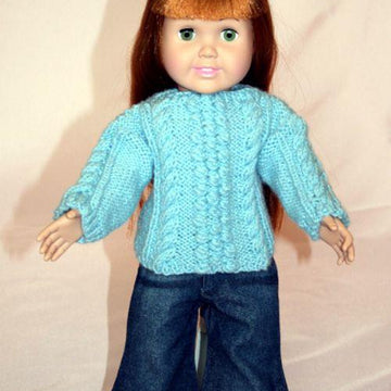 Weekend Casual Sweaters -  Knitting Patterns fit American Girl and other 18-Inch Dolls