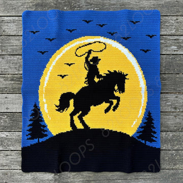 Rodeo Cowboy SC Crochet Blanket Pattern