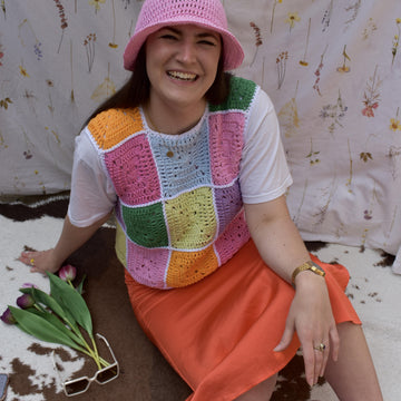 Solid granny squares dress/vest pattern