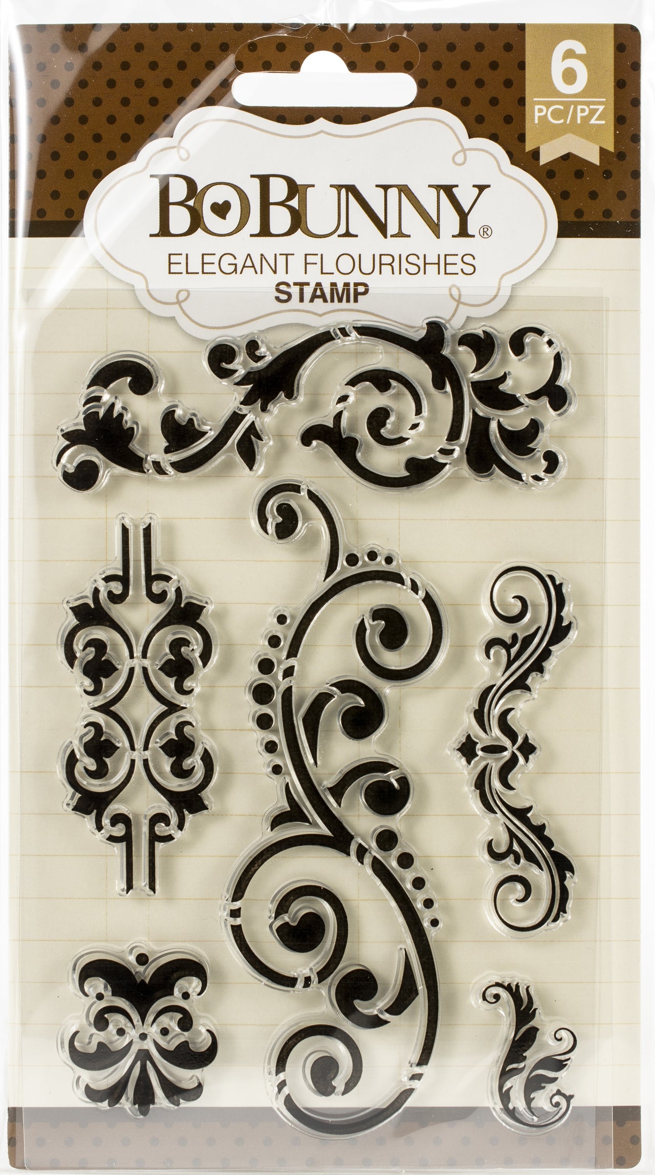 American Crafts BoBunny Clear Stamps 4"X6" - Butterfly Kisses-Elegant Flourishes