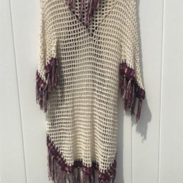 Tribal Open Poncho With Sleeves