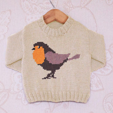 Intarsia - Robin Chart - Childrens Sweater