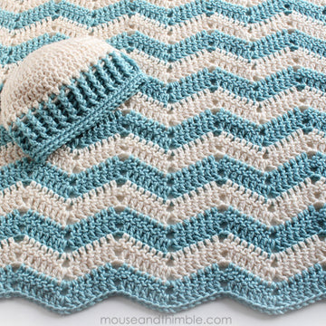 Seafoam Layette Baby Hat & Blanket Set US TERMS 1928