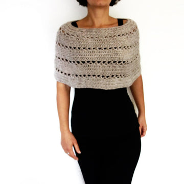 Oatmeal Crochet Capelet