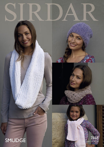 Hats and Scarves in Sirdar Smudge - 7868- Downloadable PDF