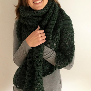Crochet Wrap Pattern: Grand In Green Wrap