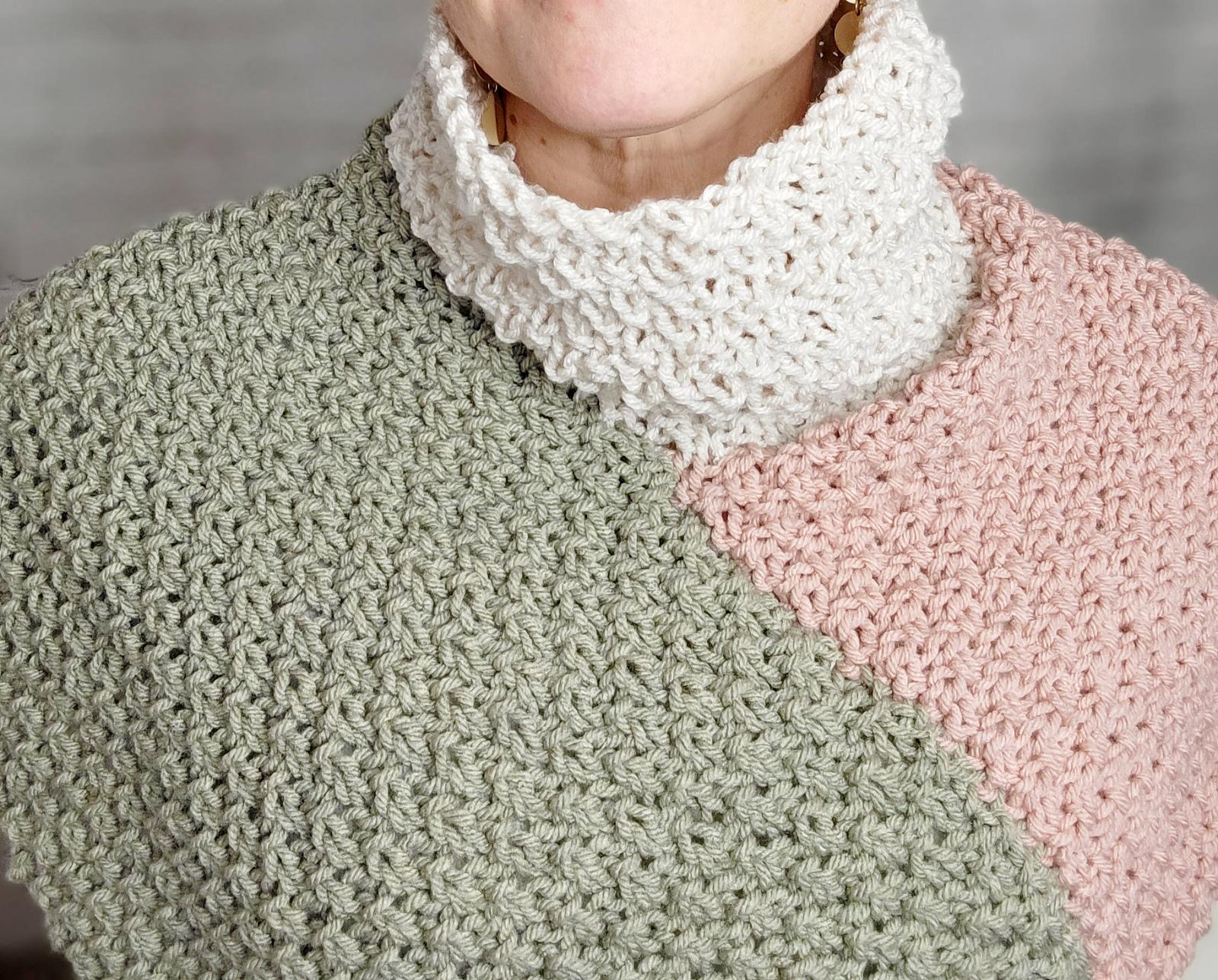 Mossy Turtleneck Poncho