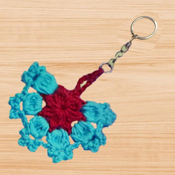 Crochet Flower Keychain – PDF Pattern + Video Tutorial