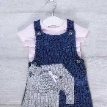 Elephant Pinafore for baby 0-3 yrs