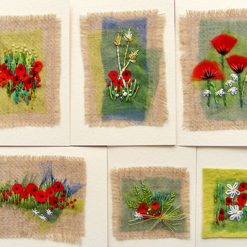 Rowandean Doodles Card Kits (Poppies) Embroidery Kit