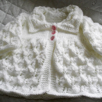 Knitting pattern Baby Doll Matinee Coat, Shorts, Bonnet & Mary jane Shoes