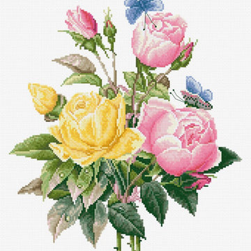 Luca-S Yellow Roses with Bengal Roses