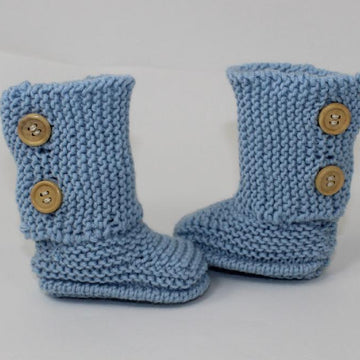 2 Button Big New Baby 4 Ply Booties