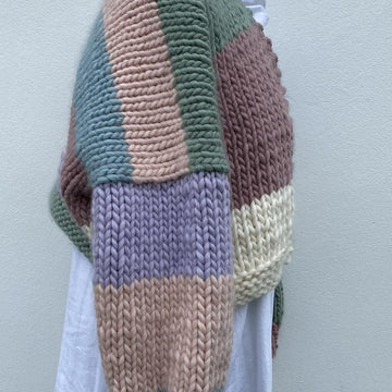 Olive - Colour Block Cardigan