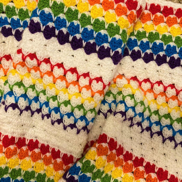 Little hearts rainbow blanket by HueLaVive