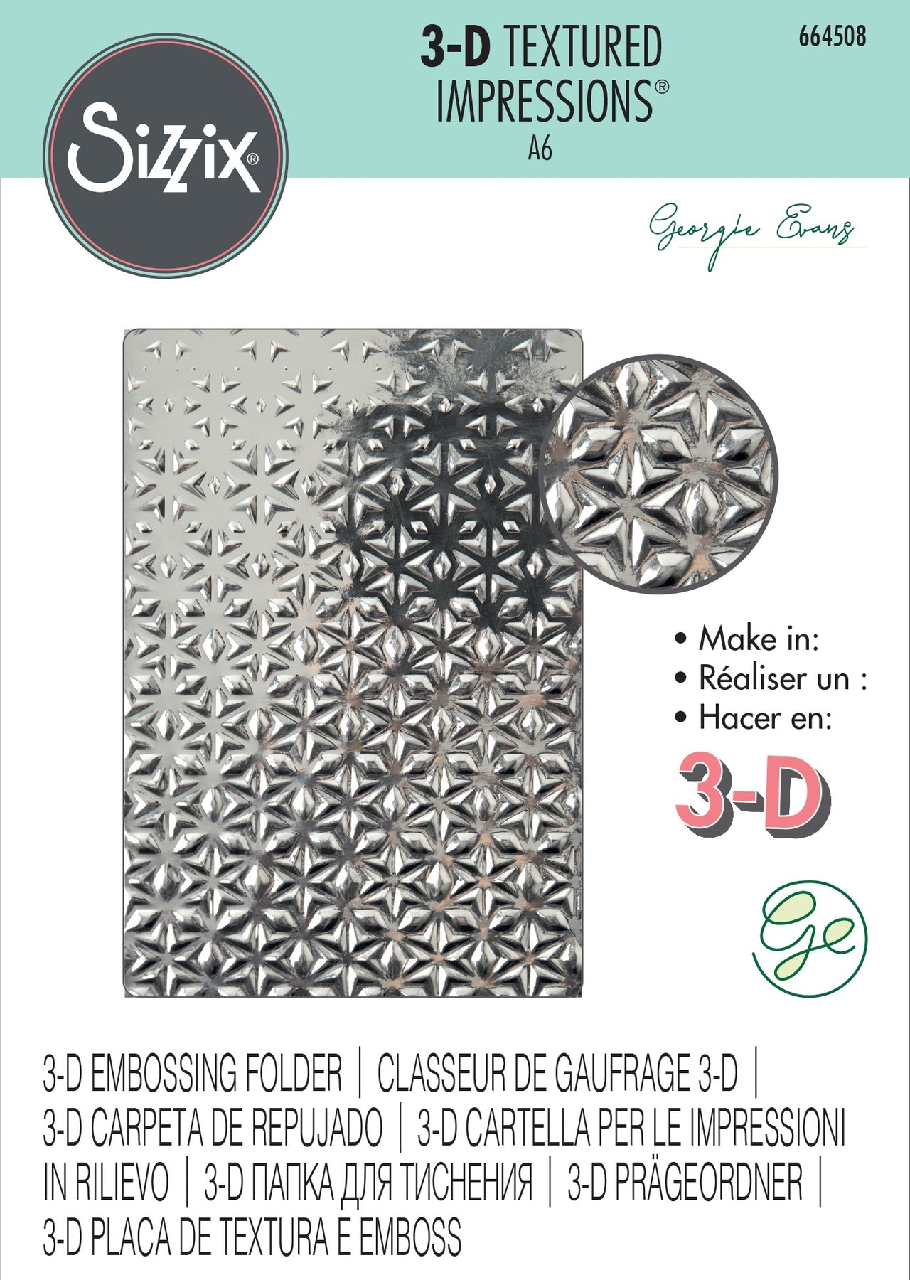 Sizzix 3D Textured Impressions By Georgie Evans - Star Fall