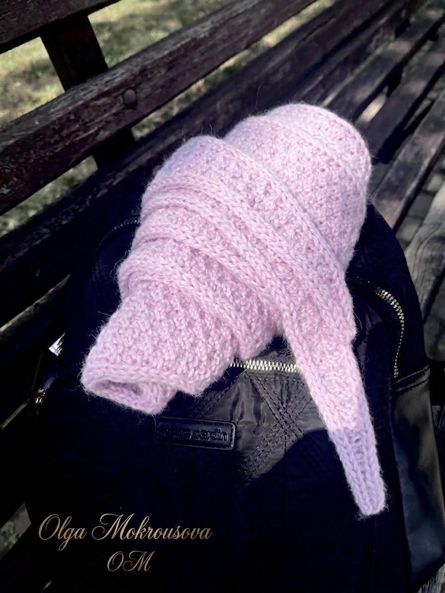 Peony Petal Triangular Scarf Knitting Pattern | Knit Neck Scarf DIY (PDF Download), language English, German