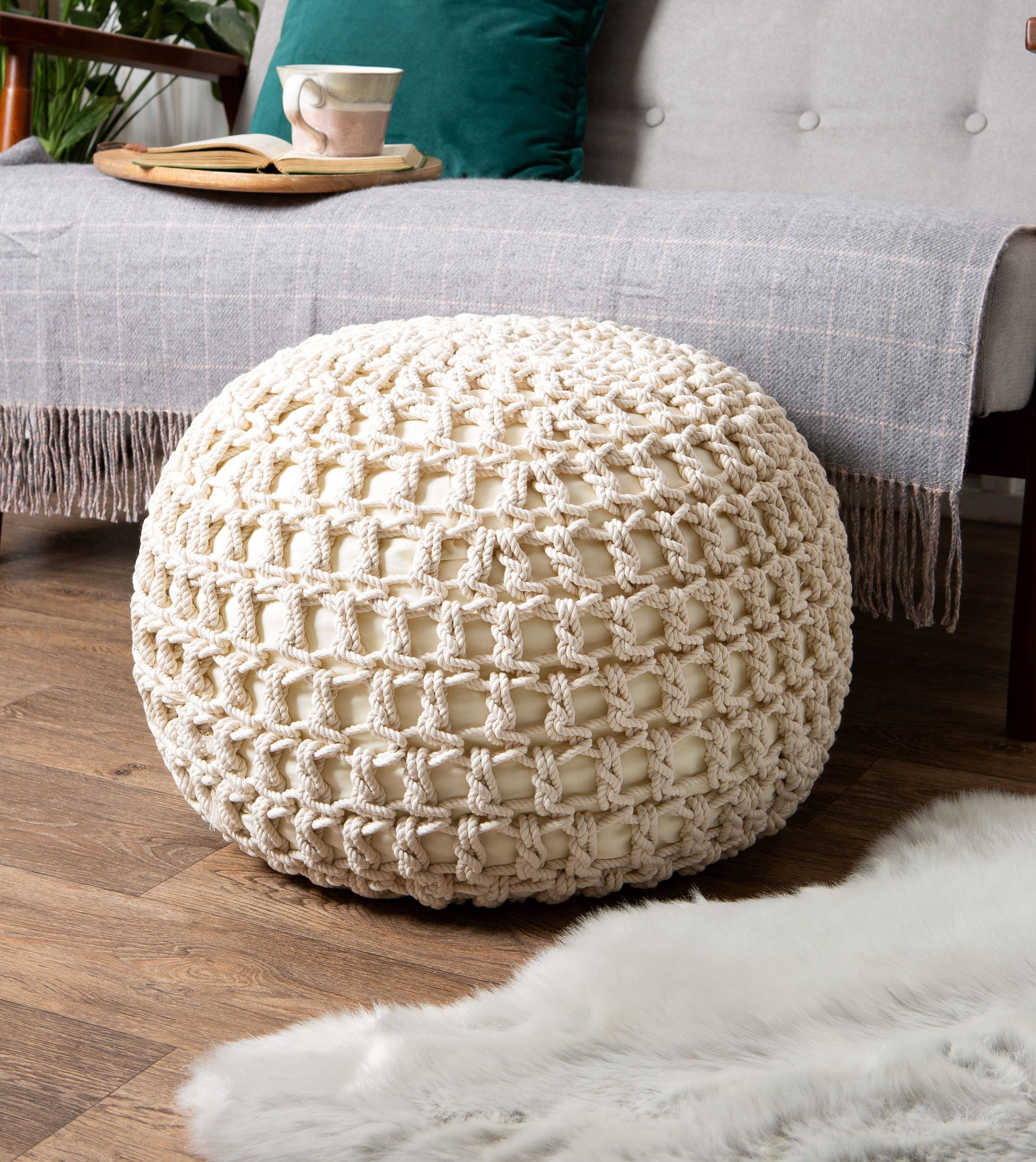 Wool Couture Macrame Pouffe Crochet Macrame Kit