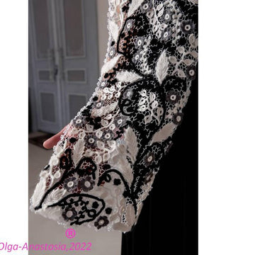 Scarf "Christmas" - crochet Irish lace