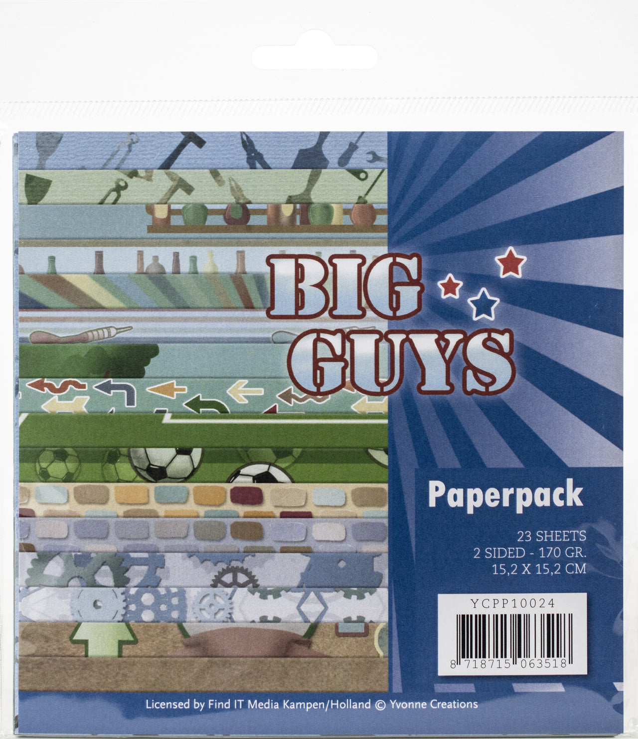 Find It Trading Yvonne Creations Paper Pack 6"X6" 23/Pkg - Big Guys, Double-Sided