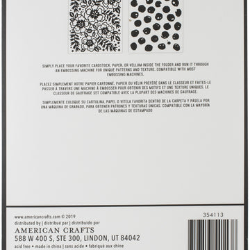 American Crafts Vicki Boutin Mixed Media Embossing Folders 6"X8.5" 2/Pkg - Let's Wander