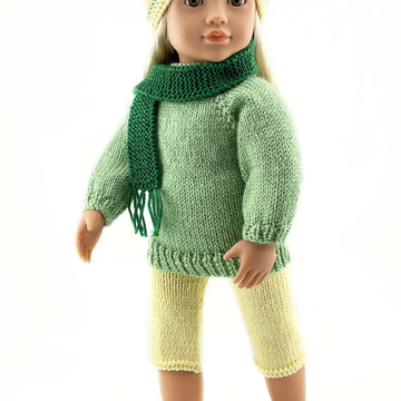 Dolls clothes knitting pattern for 46cm (18") dolls - 19104