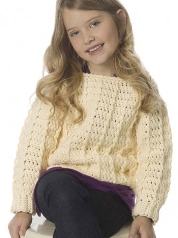Child's Retro Ribbed Pullover in Caron One Pound - Downloadable PDF