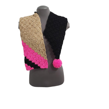 Pink Black Beige Scarf C2C