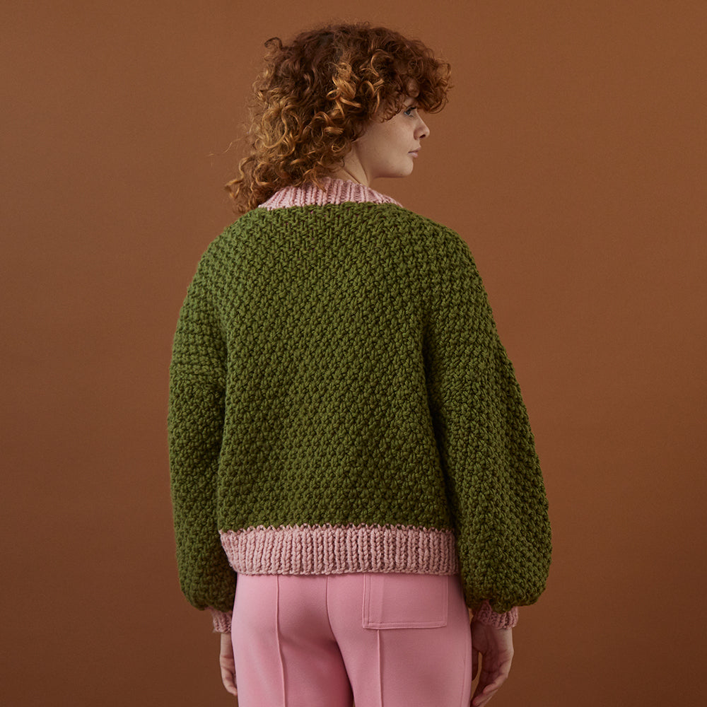 Irish Moss Stitch Cardigan - Knitting Pattern for Women in Debbie Bliss Super Chunky Merino by Debbie Bliss - DB418 - Downloadable PDF