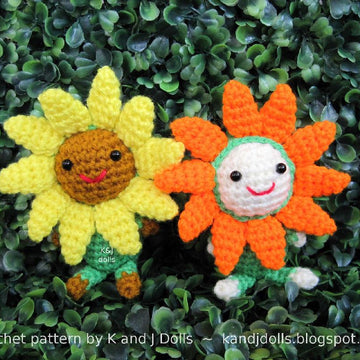Bee, sunflowers and ladybug amigurumi crochet pattern