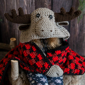 Hooded Woodland Moose Blanket