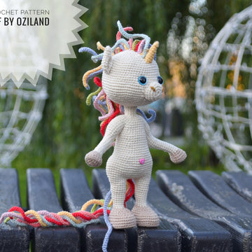 Crochet Pattern Amigurumi Rainbow the unicorn toy