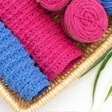 Berry Cabled Dishcloth