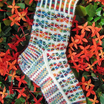 Flower Patch Fair Isle Socks