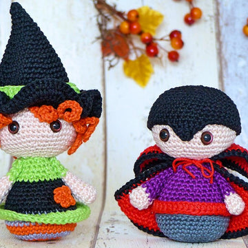 Halloween-Trio: Witch, Pumpkin & Vampire