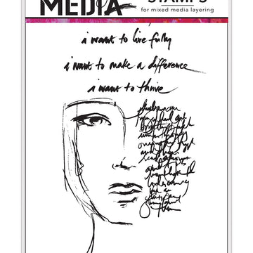Ranger Dina Wakley Media Cling Stamps 6"X9" - I Want