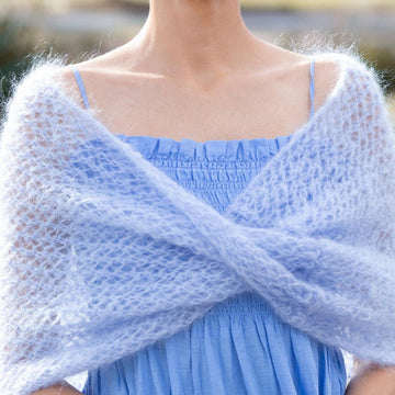 Knitting Pattern Lace Infinity Bride Shawl