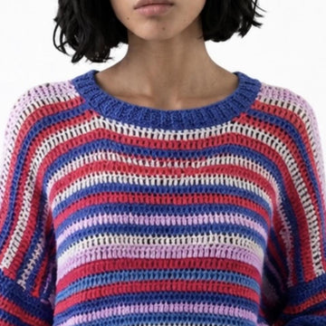 Stripy crochet jumper