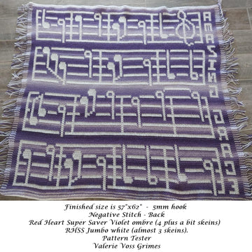 Amazing Grace Music Blanket Pattern