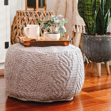 If The Slipper Fits Cable Floor Pouf
