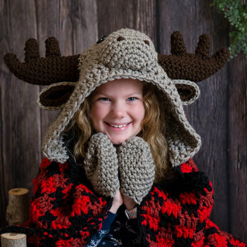 Hooded Woodland Moose Blanket