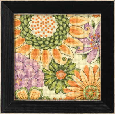 Mill Hill Debbie Mumm Floral Fantasy Floral Yellow 2 Kit Cross Stitch Kit - 7.75in w x 7.75in h